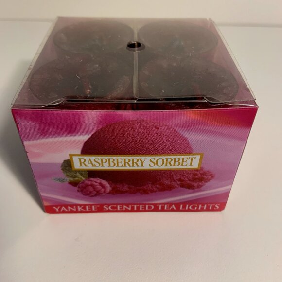 Yankee Candle Raspberry Sorbet Tealights Full Box of 12 Rare - Picture 1 of 4